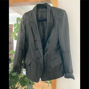 Zara leather Blazer jacket Size L fits like a M